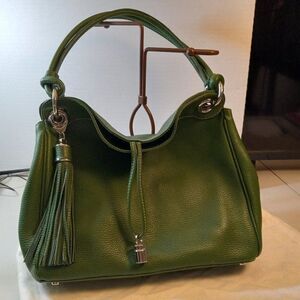 Buti LeatherTasseled/Weighted Green Satchel Cottagecore Granny Chic Grandmacore